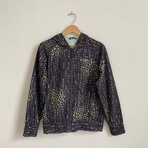 Columbia purple patterned rain jacket